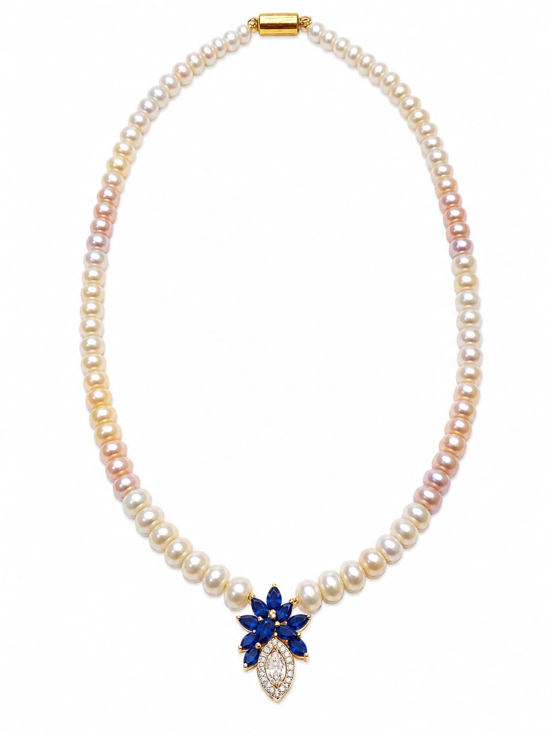 The Pearl & Ruby Blossom Drop Necklace