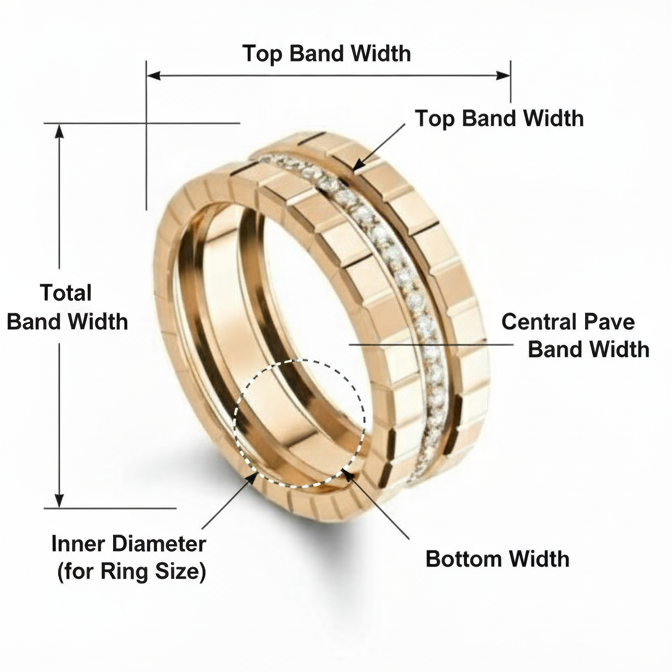 14k Geometric-Diamond-Accent-Band