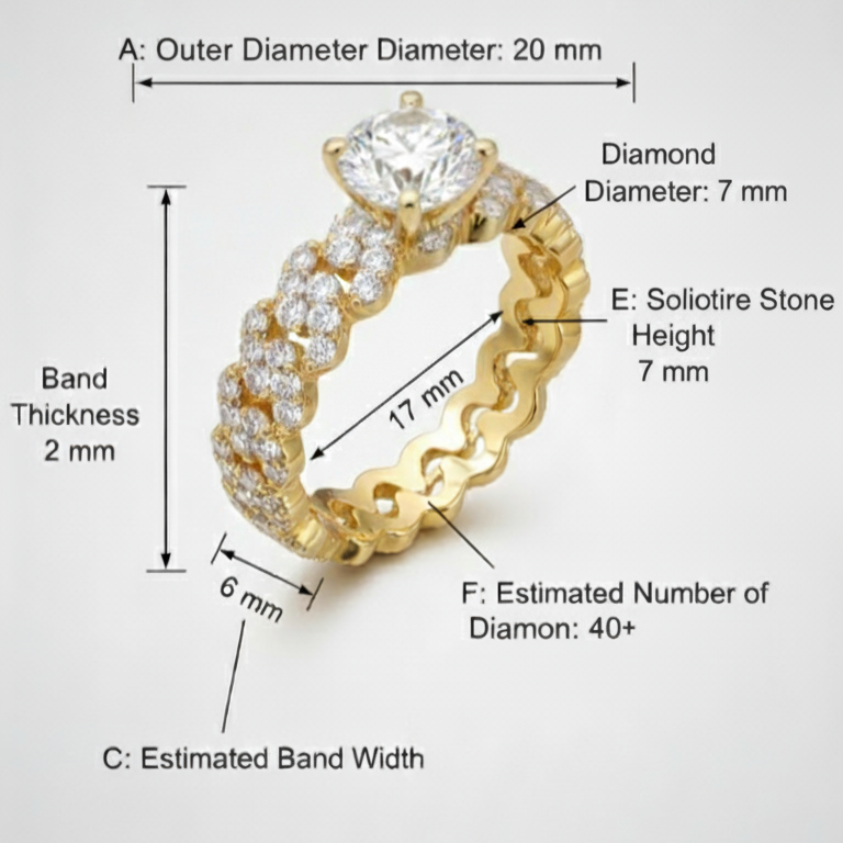 Cubain Pave Solitaire Ring