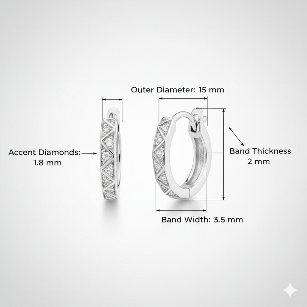 Elegant Diamond Pattern Hoop Earrings