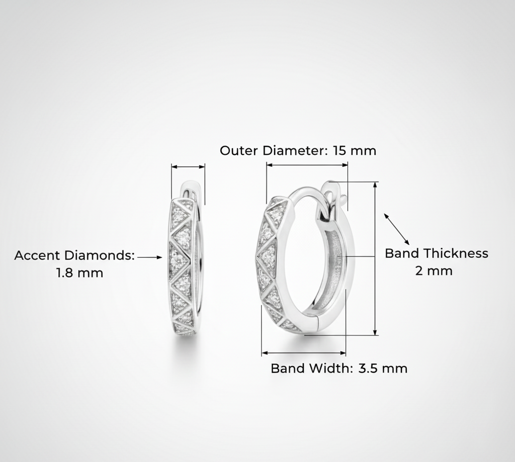 Elegant Diamond Pattern Hoop Earrings
