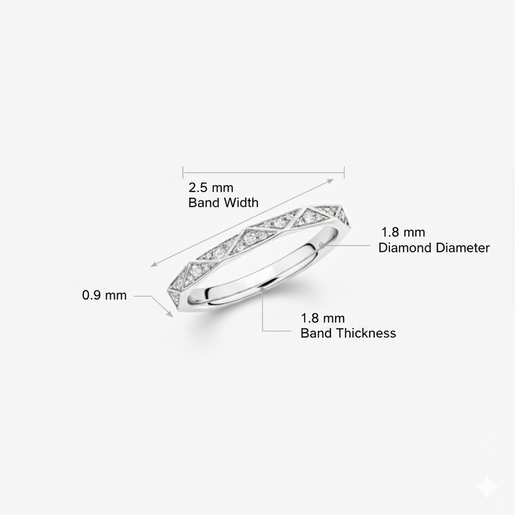 Elegant Geometric Diamond Band Ring