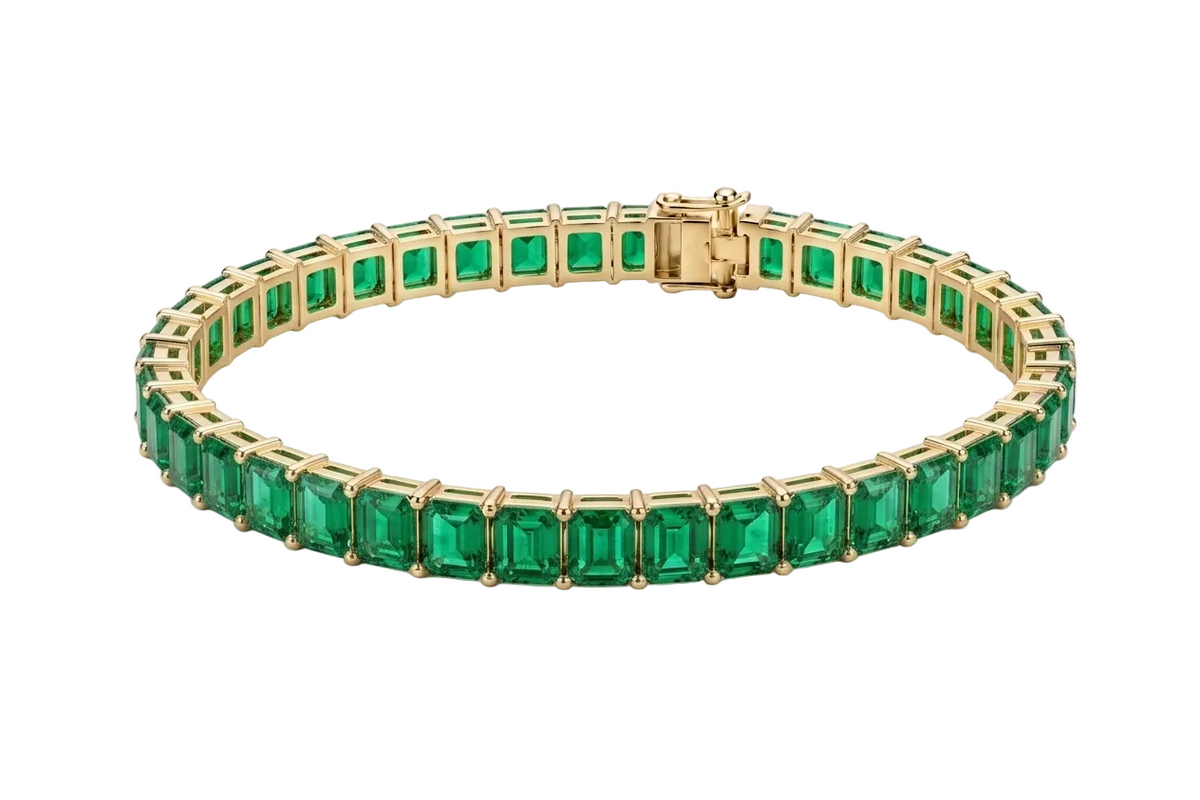 Shared Prong Emerald Tennis Bracelet Colour