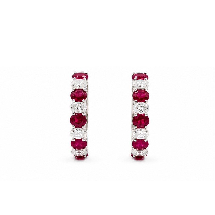 The Aura Twilight Sapphire & Diamond Curved Drop Earrings
