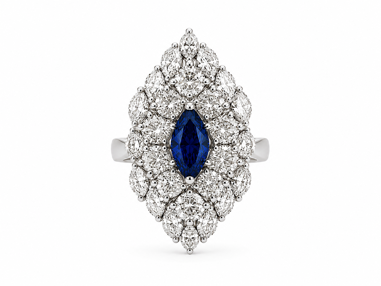 The Grand Marquise Cluster Statement Ring