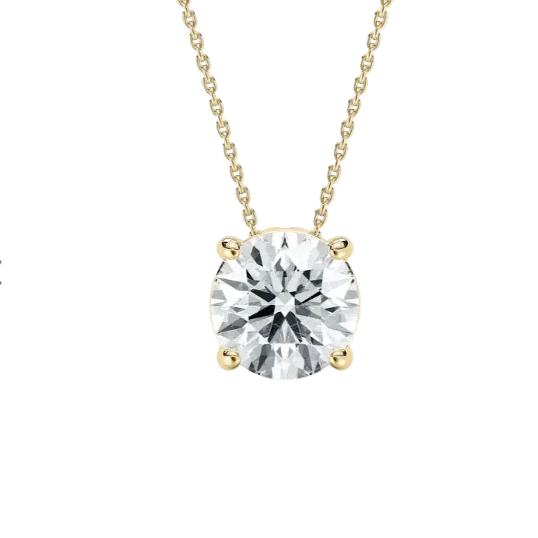 Essential Natural Round Solitaire Pendant