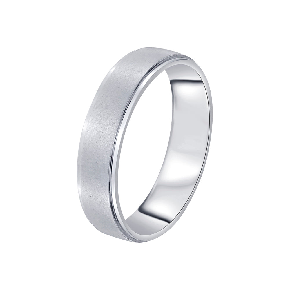 4mm Matte Finish Comfort Fit Wedding Band in Platinum