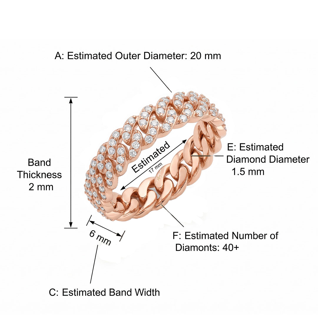Cuban Pave Band Ring