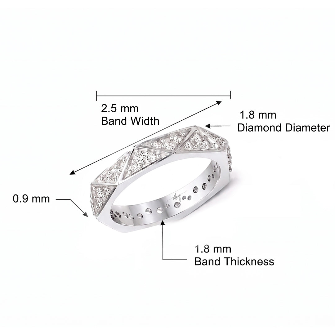 Elegant Geometric Diamond Band Ring