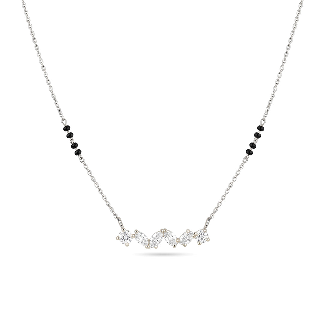 Multi-Shape Diamond Bar Mangalsutra