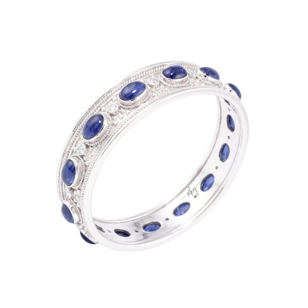 Vintage Sapphire and Diamond Bangle Bracelet