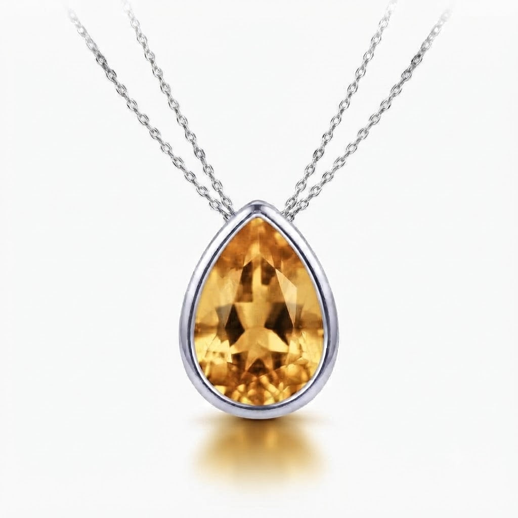 Essential Pear Solitaire Astrology Pendant