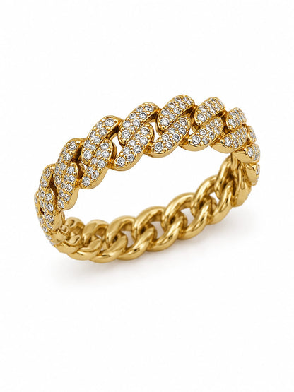 Cuban Pave Band Ring