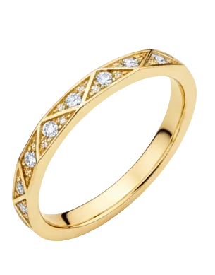 Elegant Geometric Diamond Band Ring