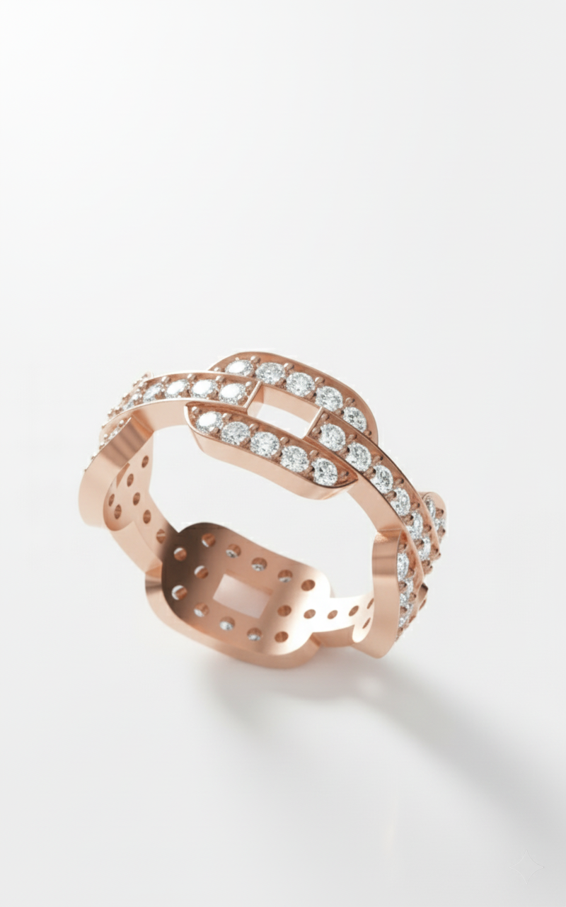 14k Elegant Criss-Cross Diamond Ring