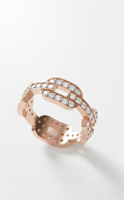 14k Elegant Criss-Cross Diamond Ring