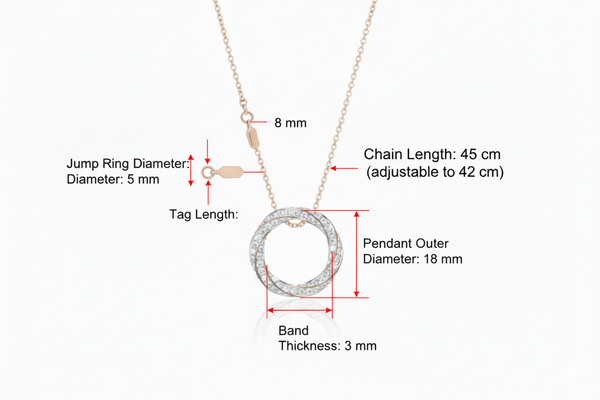 Infinity Twist Pavé Diamond Circle Pendant Necklace