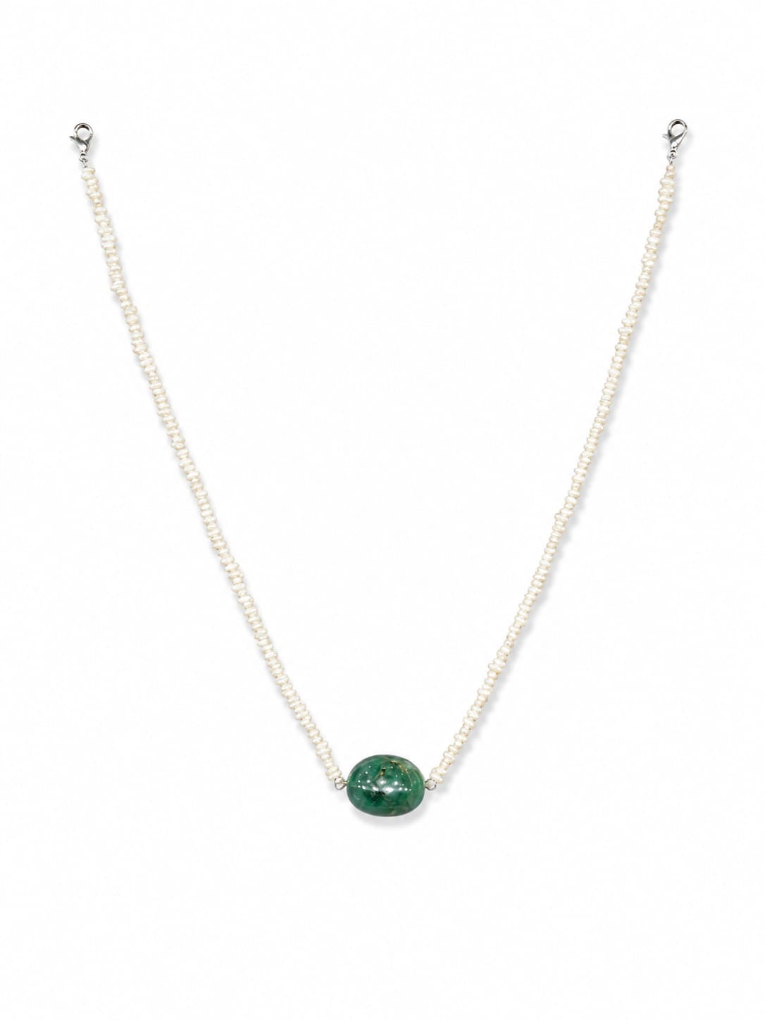 The Lumina Emerald-Core Seed Pearl Choker