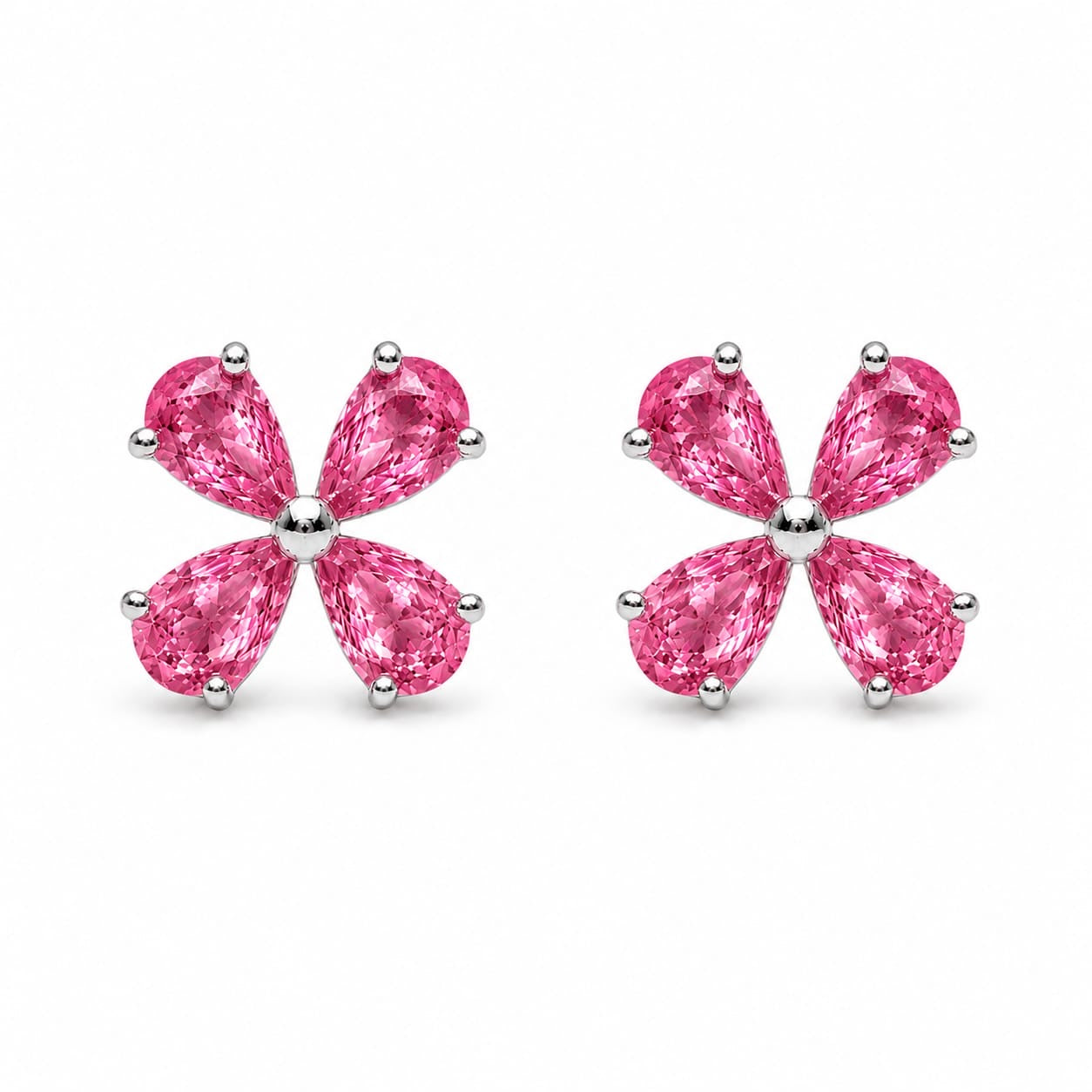 Petal Bloom Diamond Clover Stud Earrings