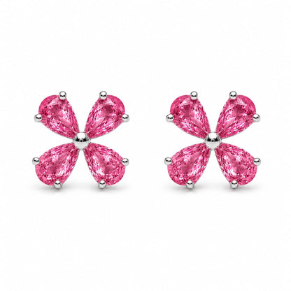 Petal Bloom Diamond Clover Stud Earrings