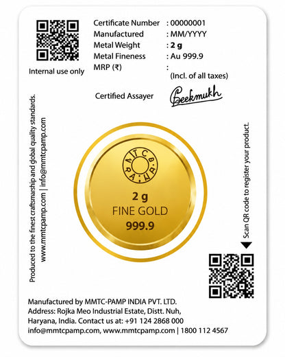 2 GM MMTC BANYAN TREE GOLD COIN