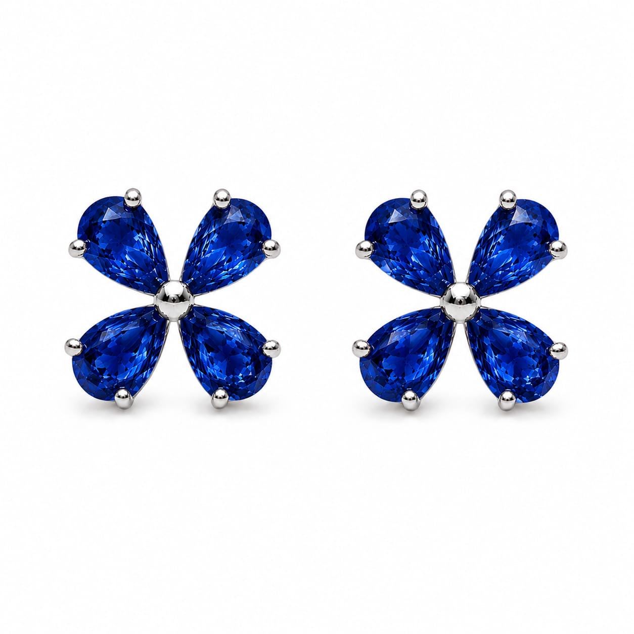 Petal Bloom Diamond Clover Stud Earrings