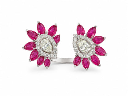 The Empress Flora Ruby & Diamond Bypass Ring