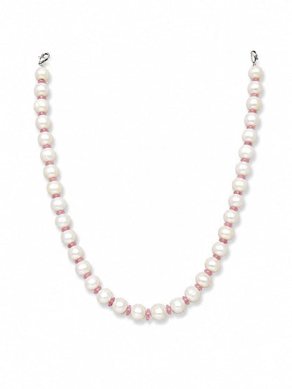 Noble Grace Pearl-Ruby Necklace