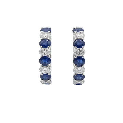 The Aura Twilight Sapphire & Diamond Curved Drop Earrings