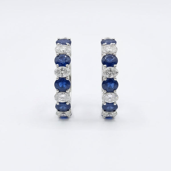 The 14k Aura Twilight Sapphire & Diamond Curved Drop Earrings