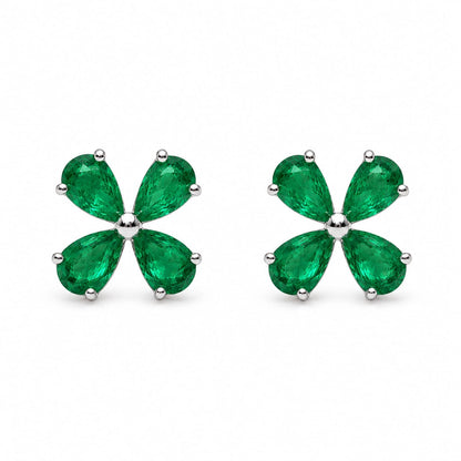 Petal Bloom Diamond Clover Stud Earrings
