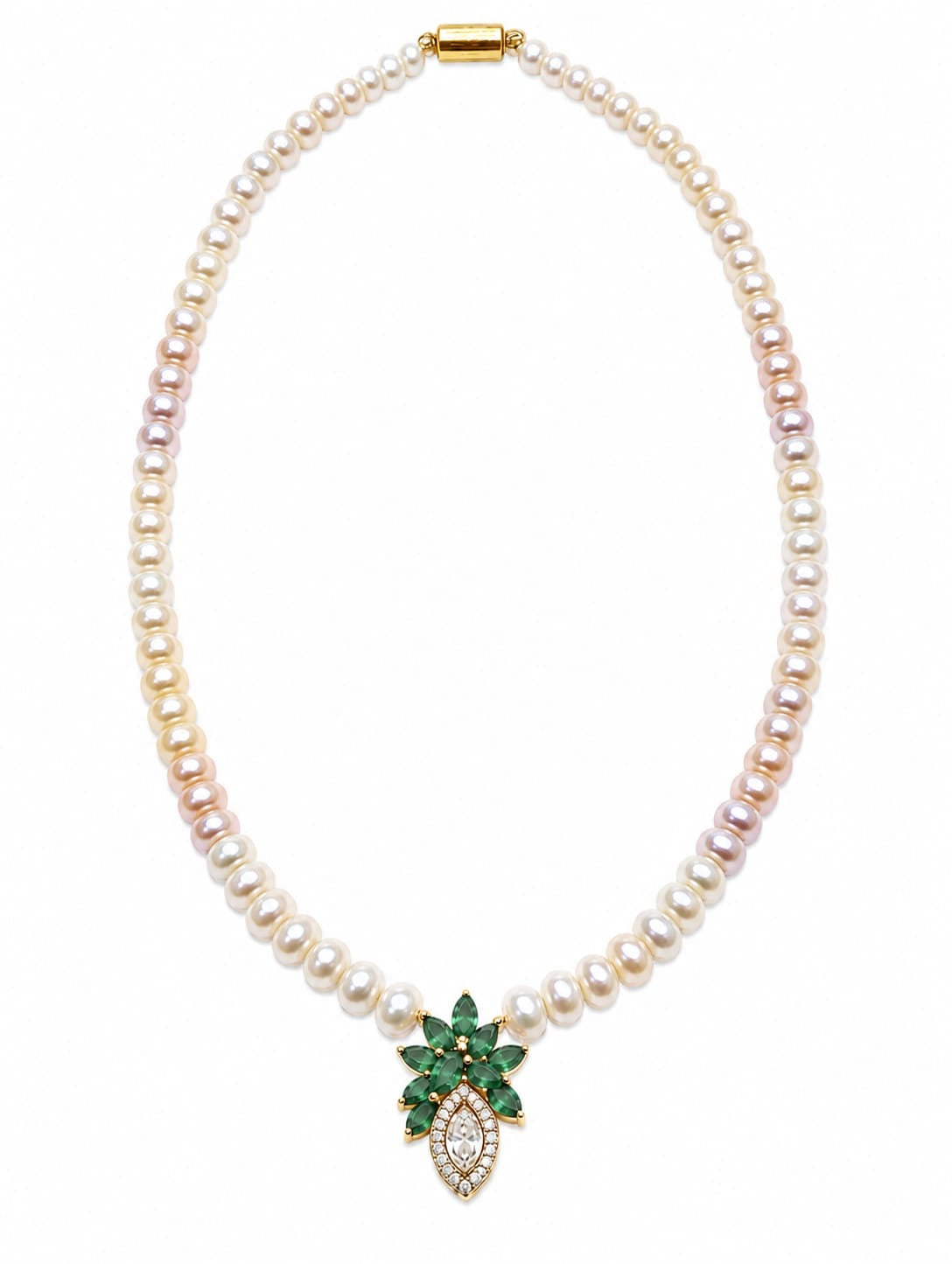 The Pearl & Ruby Blossom Drop Necklace