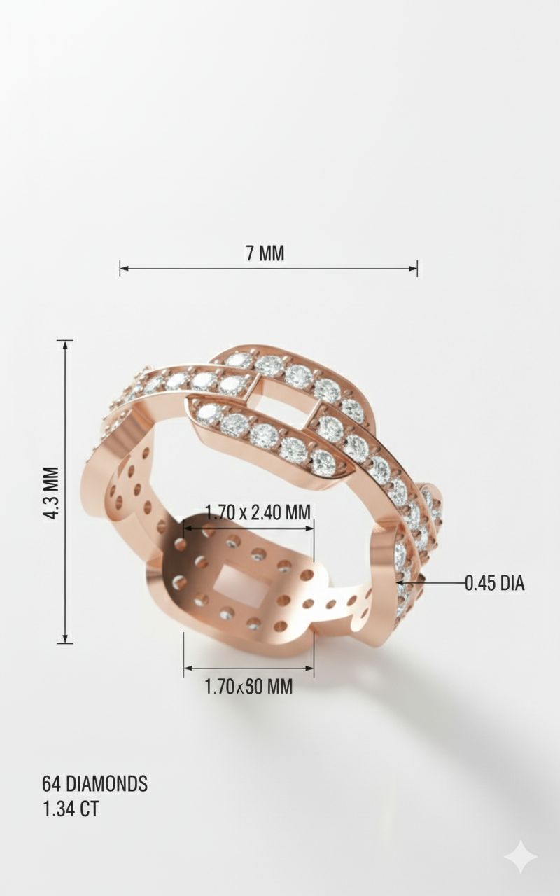 14k Elegant Criss-Cross Diamond Ring