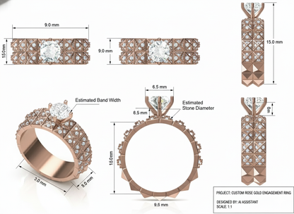 Pyramid-Stud-Diamond-Engagement-Ring