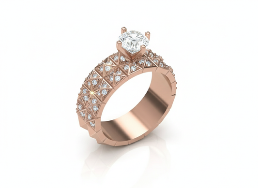 Pyramid-Stud-Diamond-Engagement-Ring