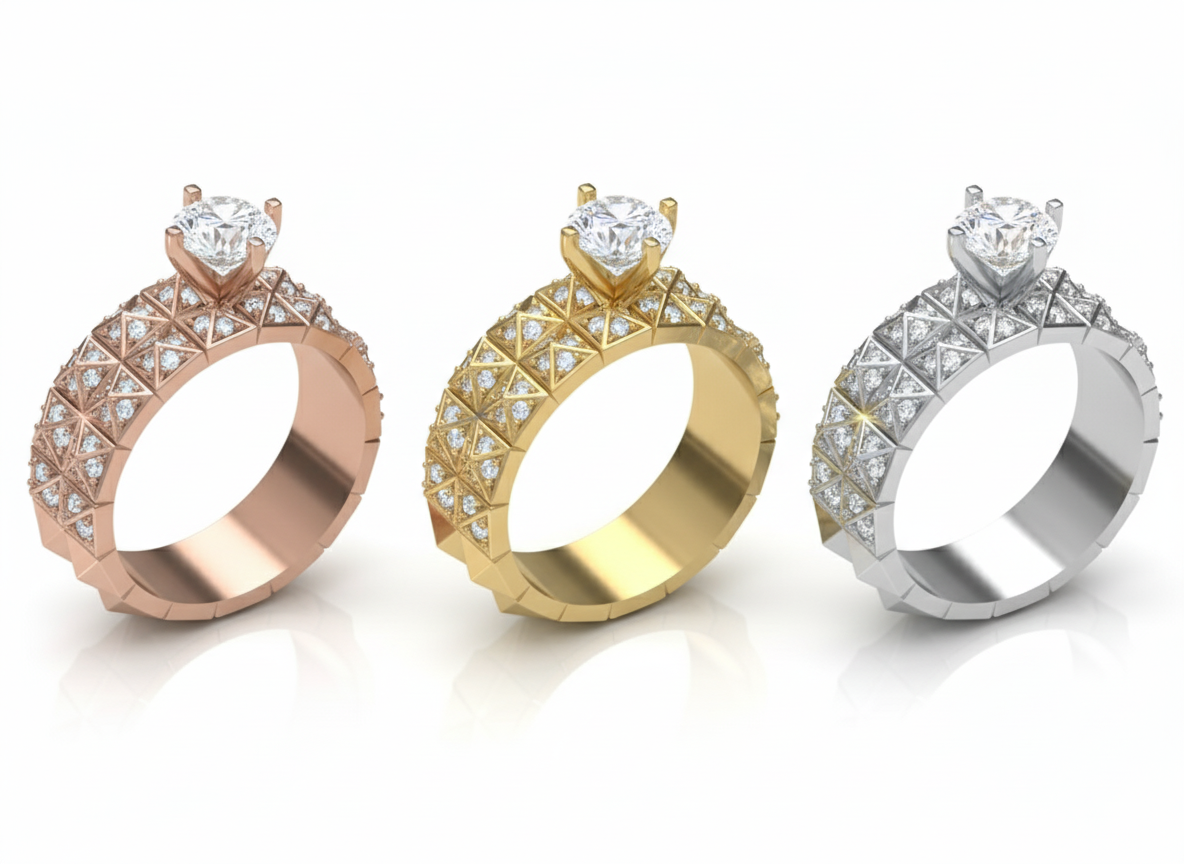 Pyramid-Stud-Diamond-Engagement-Ring