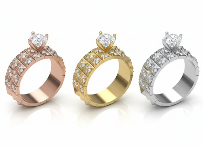 Pyramid-Stud-Diamond-Engagement-Ring