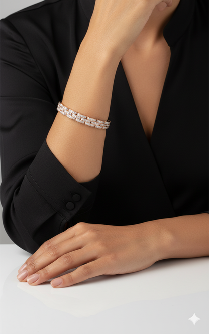 Signature Brick-Link Pavé Diamond Bracelet