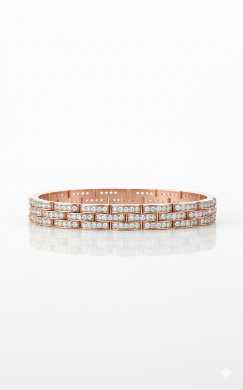 Signature Brick-Link Pavé Diamond Bracelet