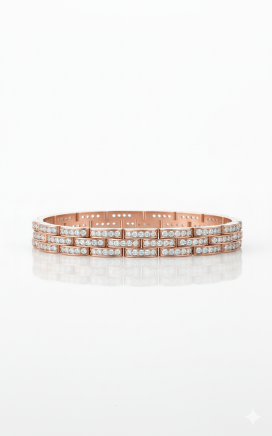 Signature Brick-Link Pavé Diamond Bracelet