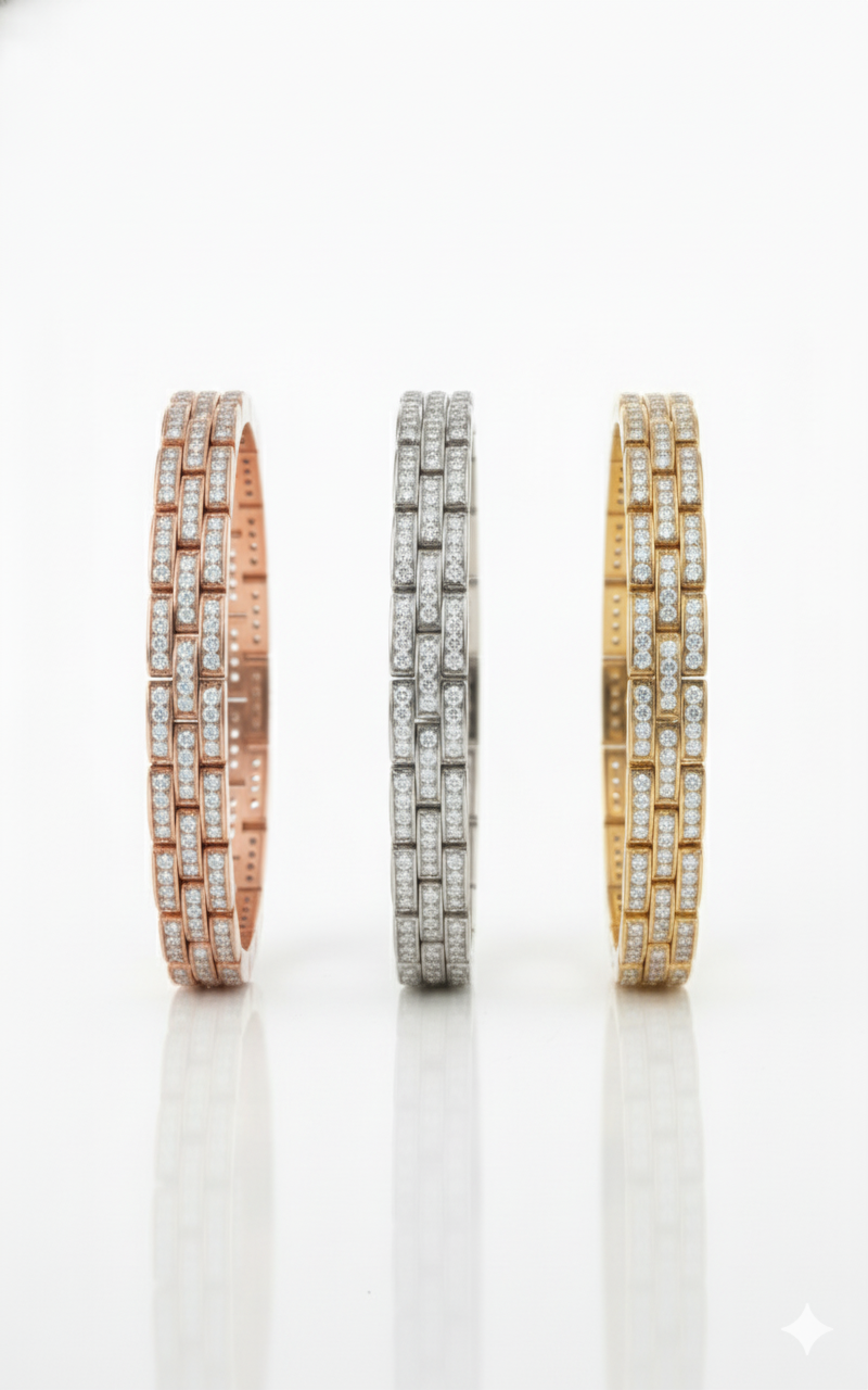 Signature Brick-Link Pavé Diamond Bracelet