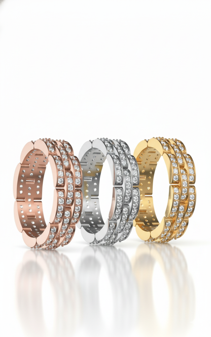 Signature  Stud Pavé Diamond Geometric Band