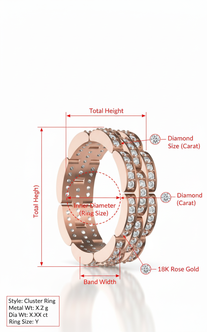 Signature  Stud Pavé Diamond Geometric Band