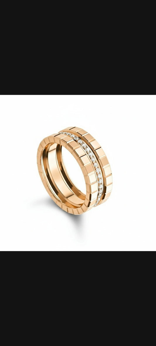 14k Geometric-Diamond-Accent-Band