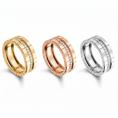 14k Geometric-Diamond-Accent-Band