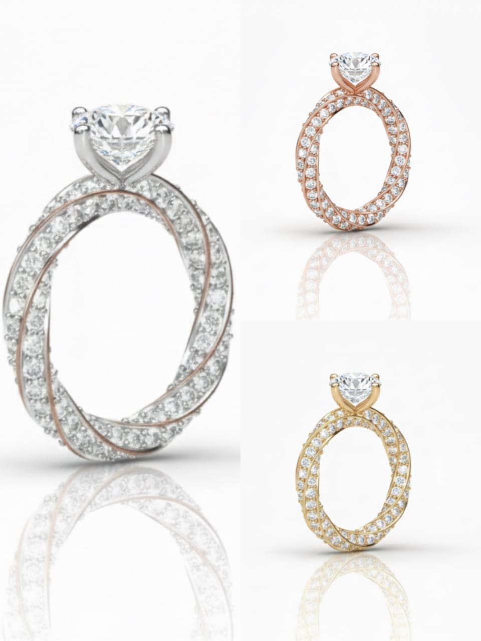 Infinity Twist Diamond Solitaire Ring