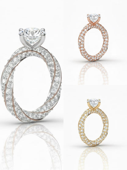 Infinity Twist Diamond Solitaire Ring