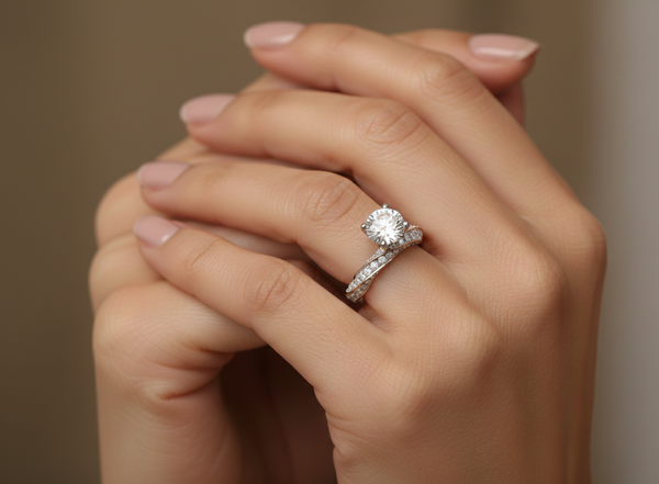 Infinity Twist Diamond Solitaire Ring