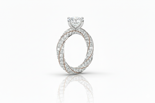 Infinity Twist Diamond Solitaire Ring