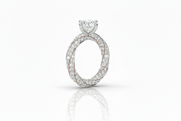 Infinity Twist Diamond Solitaire Ring